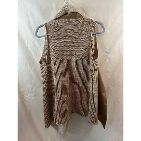 Alya Brown Fleece Tightknit Vest Size Small - Picture 2 of 4